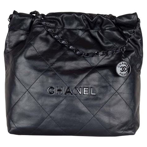 Chanel Metallic Calfskin Quilted Small Chanel 22 Ruthenium